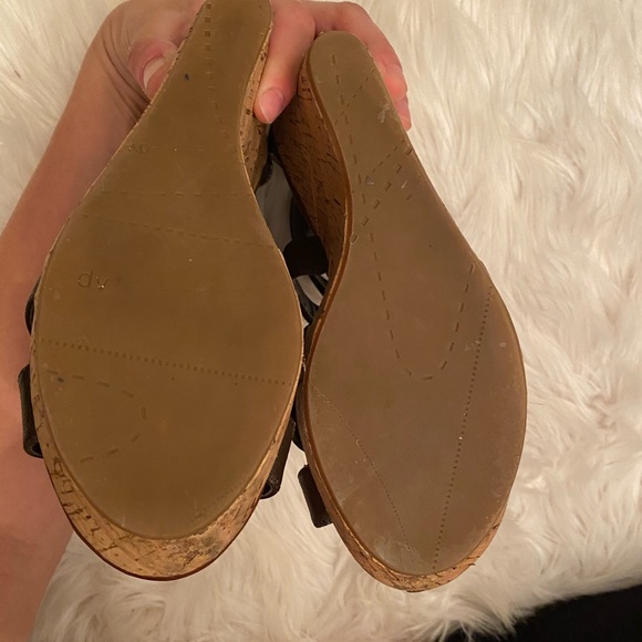 Brown wedges shoes women’s cork platform summer - Picture 5 of 7